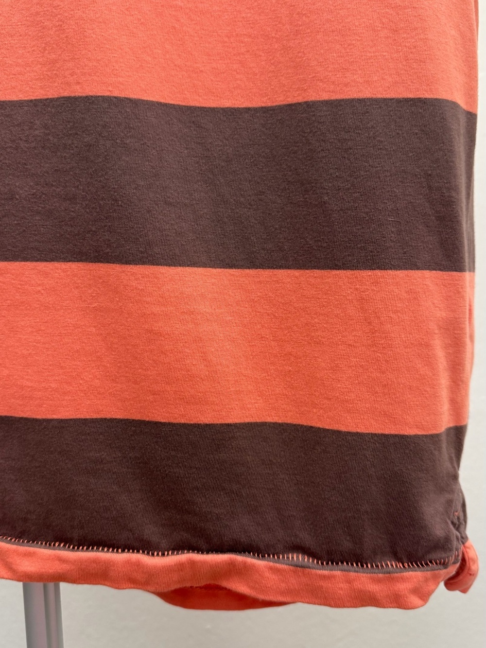 BP. Stripe Polo Shirt Men’s Medium Orange Brown 100% Cotton Short Sleeve - Picture 4 of 12